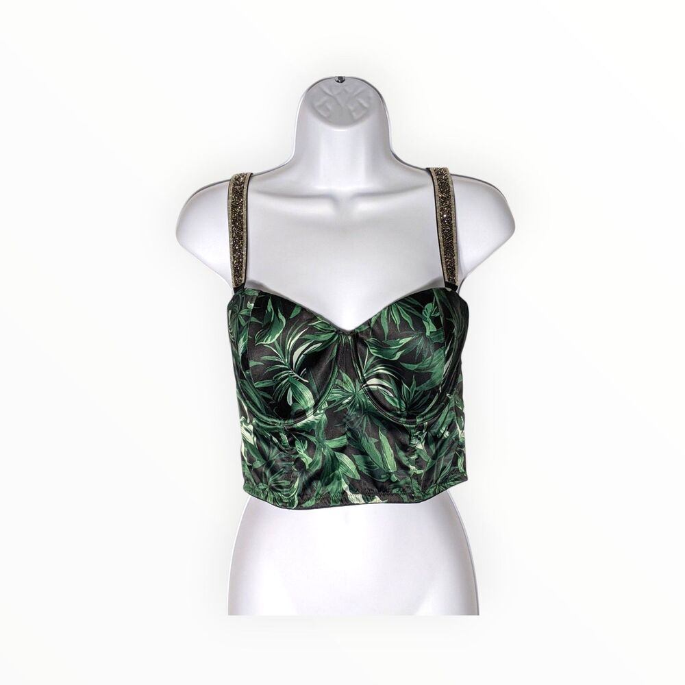 Victoria's Secret NWT Very Sexy Satin Rhinstone Corset Bustier 38D *IMPERFECTION